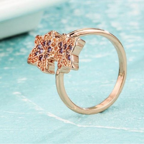 Purple Maple Leaf Ring - Picture 2 of 4